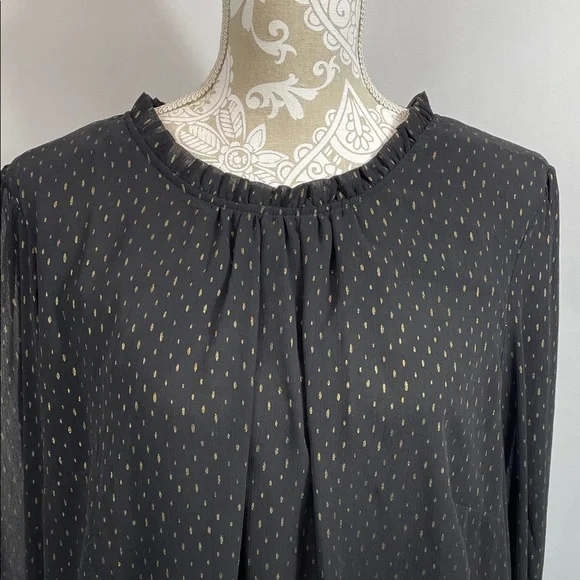 Cynthia Rowley Black and Gold Blouse size 3x - Picture 2 of 6